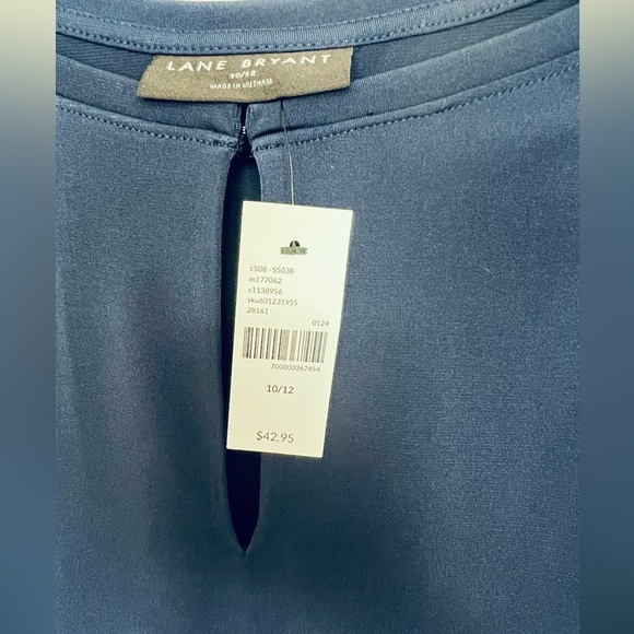 NWT Lane Bryant Flutter Sleeve Keyhole Top, Size 10/12, Marine Blue - Picture 6 of 7